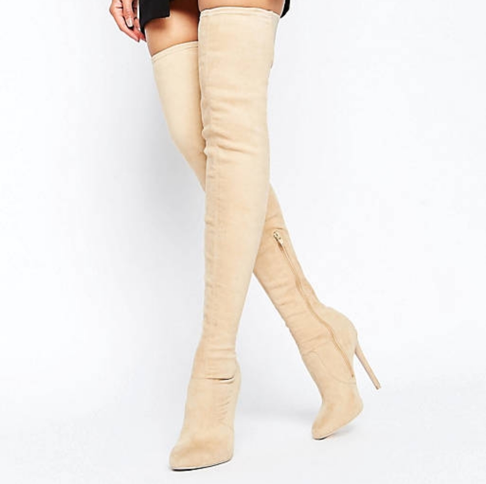 ASOS nude over the knee boot